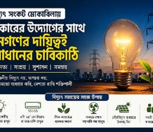 বিদ্যুৎ সংকট মোকাবিলায় সমাধান কোথায়: সরকারকে বাড়াতে হবে সরবরাহ, জনগণকে কমাতে হবে অপচয় / প্রকৌশলী মোঃ জাকির হোসেন